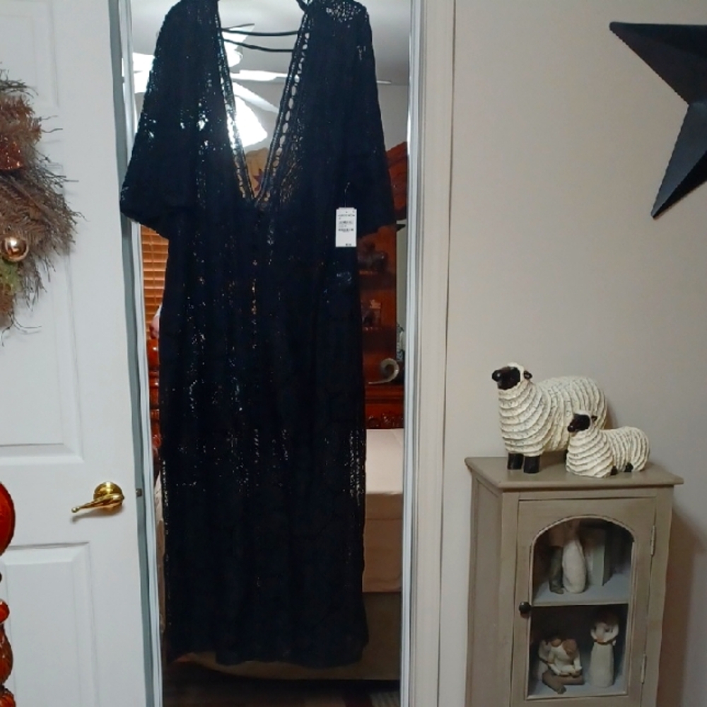 Nordstrom Black Lace Midi Dress